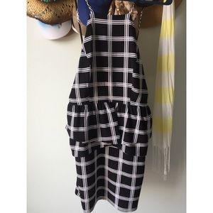 Black and white peplum dress